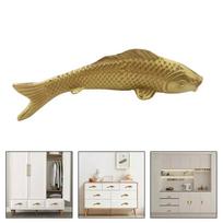 Goldfish Shape Solid Brass Retro Knobs Door Handles Cabinet Wardrobe Drawer Pulls Single Hole Home furniture Hardware China Mainland