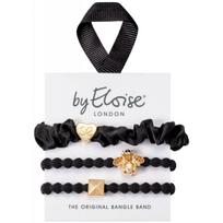by Eloise London Bee Black gumytės plaukams, 3 vnt.