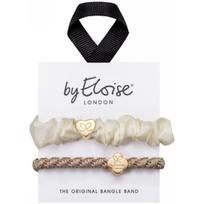 by Eloise London Cream & Gold gumytės plaukams, 2 vnt.