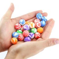 20pcs Small Jumping Rubber Ball Anti Stress Bouncing Balls Kids Water Play Bath Toys Outdoor Games Educational Toy for Children beige
