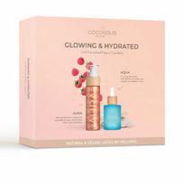 Cocosolis Cocosolis Glowing & Hydrated veido priežiūros rinkinys (serumas Aqua Filler-Effect, 50 ml + Aura Peptide Shimmer Spray, 100 ml)