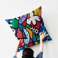 Britto Art Cushion Cover Inches Farmhouse Decor Home Throw Pillow Covers For Couch Decorations Peach skin 18*18(CM)-1Pcs
