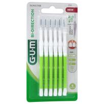GUM Bi-Direction 0.7 mm tarpdančių šepetėliai, 6 vnt.