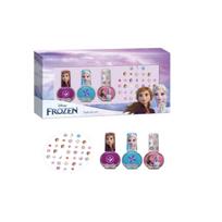 Disney Frozen Nail Art Set manikiūro rinkinys (3 nagų lakai + lipdukai)