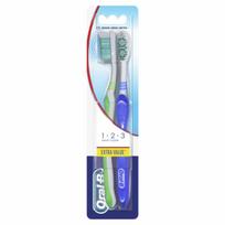 Oral-B Shiny Clean Toothbrush Medium dantų šepetėlis, 2 vnt.