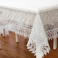 Table Cloth White Glass Yarn Lace Table Cover Hollow Out Europe Embroidered Table Dining Tablecloth Flower Romantic Coffee Cover 85x85cm