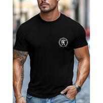 Men'S T-Shirt with Short Sleeves Featuring a Spartan Warrior Graphic on The Left Chest, Suitable for Any Season S juoda