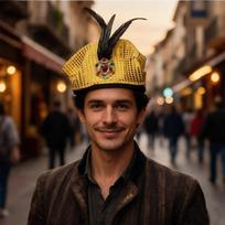 Funny Design Prince Hat Retro Style Sultan Hat Prince Costume Costume Headwear  Halloween Party geltona