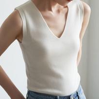 V kaklo viršutinė juostelė megzta apynasriu apkarpyta viršutinė moteriška Vasaros Camis krūtinės pagalvėlė Camisole mada Kasdienis vamzdelis Moteriška berankovė apkarpyta liemenė XL smėlis