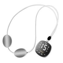 Smart Electric Neck Massager EMS Micro-Current Cervical Spine Massager Portable Muscle Stimulator TENS Pulse  Hot Compress Neck white