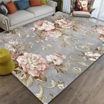 Extra Large Floral Area Mat - Non-Slip Backing & Machine Washable Soft Floor Mat - Plush Living Room, Bedroom, Office Mat - Vintage Floral Pattern 120*160cm