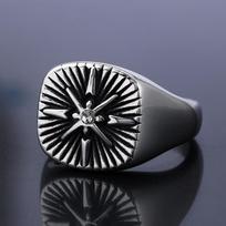 Stylish Titanium Steel Mens Ring with Compass Cross Design Perfect Gift for Nordic Navigator Lovers No. 7