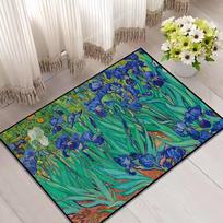 Van Gogh Related Oil Painting Art Door Mat Welcome Entrance Balcony Bathroom Floor Non-slip Rug Bedroom Carpet Home Decoration 50x80cm gray