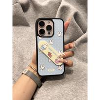 Mėlynas fonas Miffy triušis IPhone 16 telefonui Dėklas 13 Apsauginis dėklas IPhone 15 Linksmas 14 Animacinis 12 Minkštas 11 For  Apple 16PROMAX beige