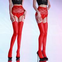 Lace Transparent High Waist Crotchless Pantyhose Large Size Horse Oil Elastic Suspender Stockings Sexy Garter Belt Hosiery M