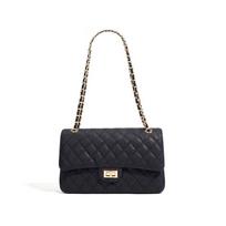 Chain bag leather caviar rhombus armpit bag women's new high-end classic shoulder messenger square bag gray