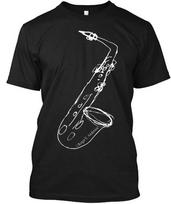 Saxophone Tee 100% Cotton T-shirt Mens Tees Top Made in the USA T-Shirt Tee Top Unisex XL