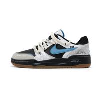 Nike Full Force Abrasion Resistant Low top Skateboard Shoes Unisex Black White Blue HJ7262-100(Team1554-) 45 black