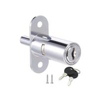 Pažangi baldų slėgio spyna spintelėms, stalčiams, 32 mm skylės atstumas, nerūdijančio plieno cilindras, 2 raktai 1 gray