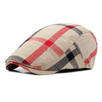Classic Colorful Plaid Berets Thin Soft Newsboy Caps Button Adjustable Breathable Painter Caps for Men Women