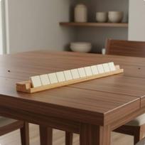Wooden Mahjong Rack Hands Gaming Tile Game Holder Smooth surface Wood Tray for Seniors, Kids, black