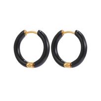 Fashion Fine Jewelry Earrings 2023 Women Simple Small 12mm Huggie Cartilage 18K Gold Plated Stainless Steel Enamel Hoop Earrings Fashion juoda