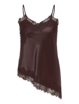 ONLY Carmakoma - Carindona Strap Satin Lace Top Wvn - Marškinėliai be rankovių - Ruda