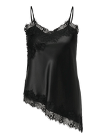 ONLY Carmakoma - Carindona Strap Satin Lace Top Wvn - Marškinėliai be rankovių - Juoda