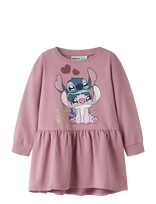 Name It - Nmfansa Stitch Swe Dress Bru Wdi - Suknelė ilgomis rankovėmis - Rožinė