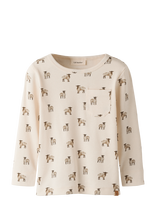 Lil'Atelier - Nmmgavo Eko Ls Slim Top Lil - Ilgarankoviai marškinėliai - Kreminė spalva