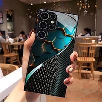 Kūrybiškas medaus koriaus medžio rašto stiklinis telefono dėklas, skirtas Samsung Galaxy S26 S25 S24 S22 S23 Ultra S21 S20 Plus 5G, matinės spalvos, pilnas dangtelis Galaxy S26