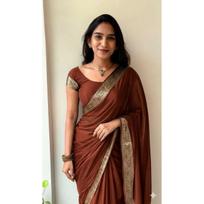New Launch Elegant Vichitra Silk Saree beige