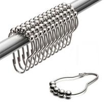 12 vnt dušo užuolaidų kabliukų žiedai nerūdijančio plieno vonios ritininio kamuoliuko slydimo kablio įrankis (as the picture,12 pcs)