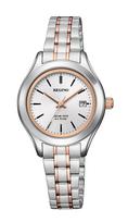 CITIZEN REGUNO Solar-Powered Watch (Water-Resistant, Simple Design) KM4-139-91, Solartech, Women's, Analog, Silver/Gold white