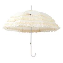 Lolita Princess Retro Style Sun Protection Umbrella with Lace Trim for Sunny/Rainy Days smėlis