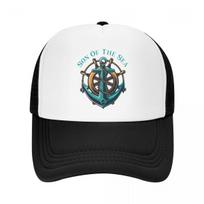 Punk Unisex Son Of The Sea Trucker Hat Adult Nautical Sailor Anchor Adjustable Baseball Cap Women Unisex Hip Hop Snapback Caps Trucker Hat white