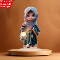2D plokštuma, akriliniai dekoratyviniai papuošalai, regioninio kultūrinio temos elementai, staigmenos dovanos, Ramadan šventės dekoracijos, interjero dekoracijos 20cm brown