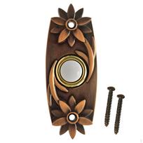 Doorbell Button Brass Wired Push Ringing Led Lighting Decorative Opener Easy bronza