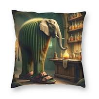Italian Brainrot Meme Tralalero Tralala Pillowcase Soft Double-sided Print Square Pillow Bedroom Room Decoration Pillowcase Gift 18x18Inch beige