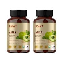 Jiva Amla Tabletės 500mg 120 Tablečių X 2 Pakuotės | Turtingos Vitaminu C, Antioksidantais, Palaiko Virškinimą & Regėjimą
