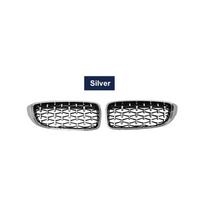 2 PCS Front Bumper Diamond Kidney Grill  Racing Grille For BMW F32 F33 F36 F80 F82 2013-2018 Cabriolet Coupe 425I 430I 440I 435I sidabras