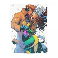 X-Men Gambit & Rogue Beautiful Couple Cover  Blankets Soft Warm Flannel Throw Blanket Plush for Bed Living room Picnic Travel 30x40in
