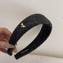 Lazy Old Man's Elegant Style Wide-brimmed Hairband with Vintage Velvet Finish High-Crown Headband Hairpin pilka