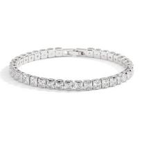 Tvirtas gryno sidabro 15/16/17/18/19/20/21 cm teniso apyrankė Pave 3 mm apvalus juodas jet cirkonas Elegantiškas tikras 925 papuošalas moterims white