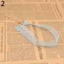 Punk Lace Tuščiaviduriai Moterys Choker Kaklo papuošalai Gotikiniai papuošalai Vestuvinis Boho žavesys mėlyna