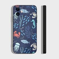 Blue Ocean For IPhone 17 Air 16 15 14 13 12 11 Pro Black Soft Cover Phone Case IPHONE 15 gray