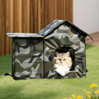 Outdoor Stray Cat House Weatherproof Warm Pet Supplies Waterproof Premium Feral Shelter black
