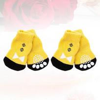 4Pcs Non-Slip Cotton Pet Socks Skin-Friendly Comfortable Dog Socks Puppy Footwear Large Stretch Protect Cold Snow Ice L