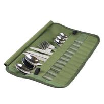 Portable Cutlery Bag Rolls Up Pouches Outdoor Camping Picnics Tablewares Organizers Fork Spoon Bag Camping Utensils Pouches 1 gray