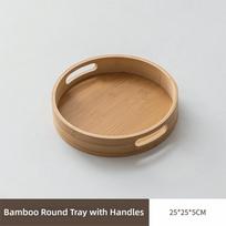 25/30/35/40CM Wood Tray Wooden Tea Food Tray New Serving Tray  Coffee Home Table 25cm